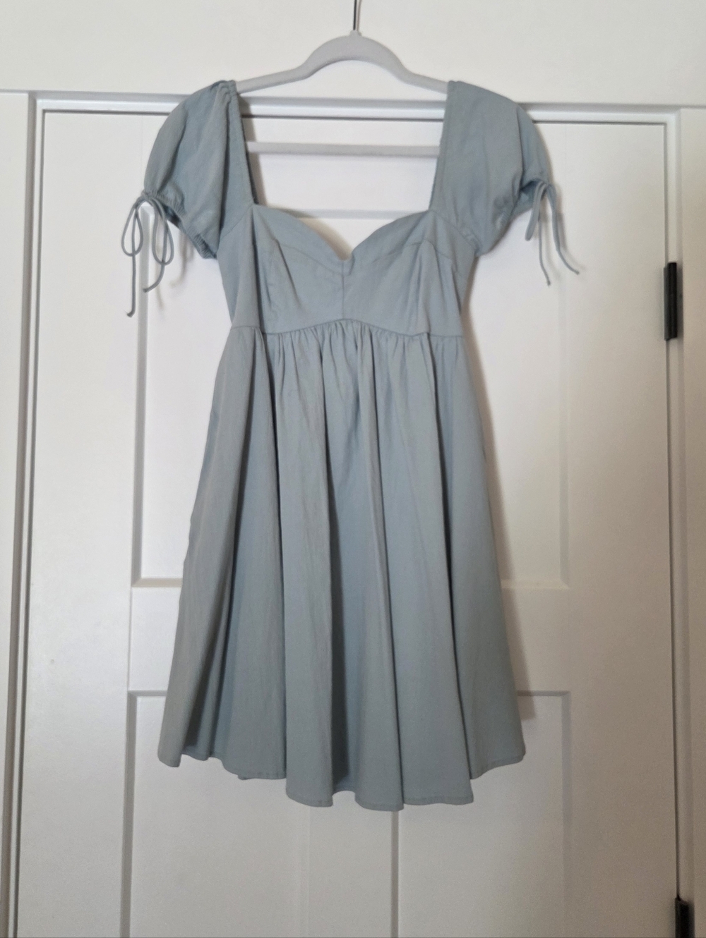 Abercrombie & Fitch Sweetheart Neckline Mini Dress Size XS In Light Blue